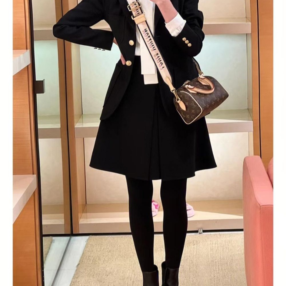 二手LV路易威登女包老花SPEEDY 20黑色寬肩帶手提單肩包M46234-細節圖4