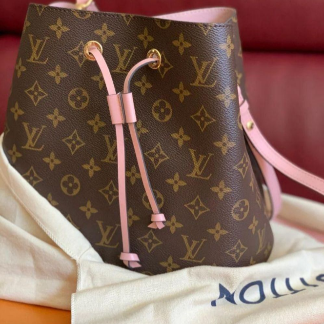 二手LV女包路易威登粉色水桶包 單肩包-細節圖2