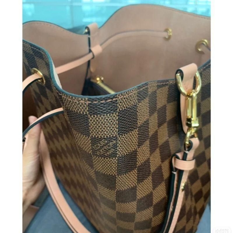 二手LV女包路易威登粉色水桶包 單肩包-細節圖5