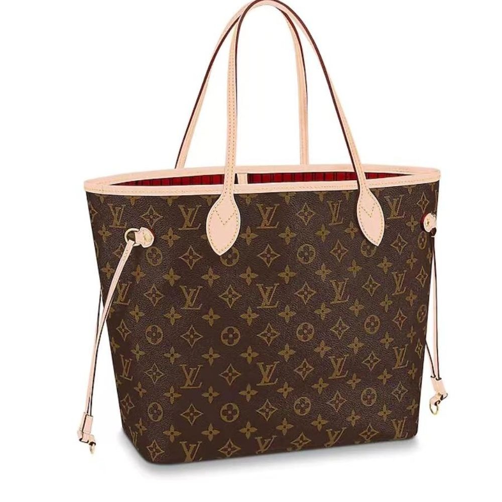 二手LV女包老花NEVERFULL中號托特包購物袋單肩包-細節圖8