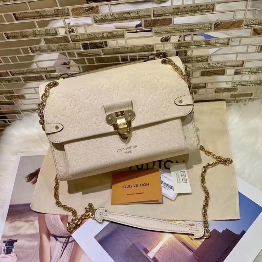 二手LV路易威登女包新款VAVIN壓紋PM鏈條單肩斜挎包M52271-細節圖5