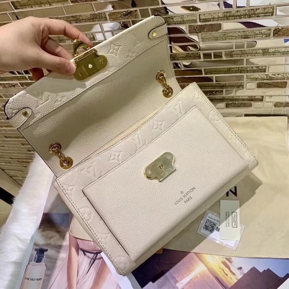 二手LV路易威登女包新款VAVIN壓紋PM鏈條單肩斜挎包M52271-細節圖8