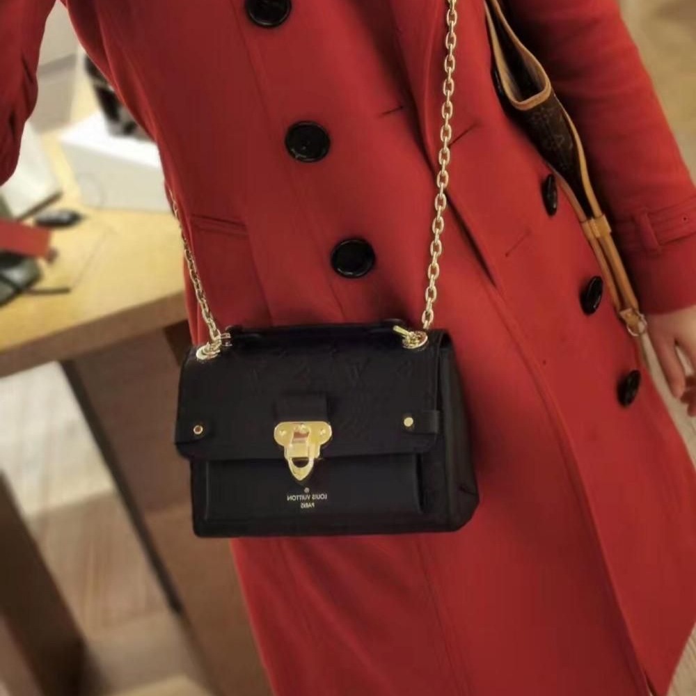 二手LV路易威登女包新款VAVIN壓紋PM鏈條單肩斜挎包M52271-細節圖10