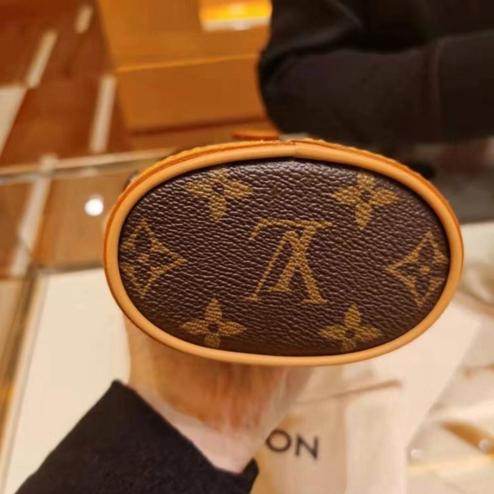 二手LV路易威登女包FOLD ME迷你薯條包老花水桶包手機包單肩包M80874-細節圖4