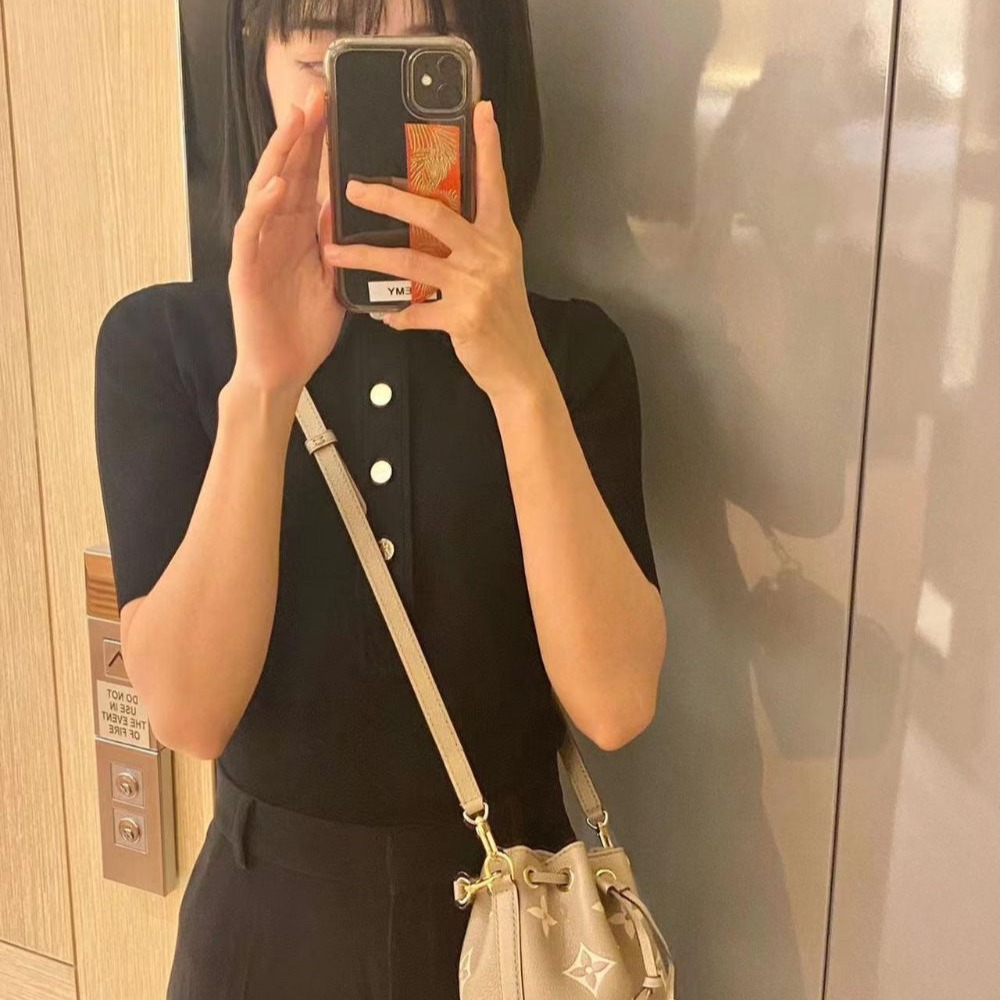 二手LV路易威登女包大象灰NANO NOE壓紋小水桶包迷你斜挎單肩包M46291-細節圖8