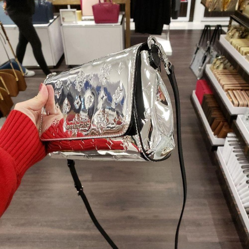 二手MK 新款 女包 印花logo鏡面 斜挎包 休閑包 LV同款 單肩包-細節圖2
