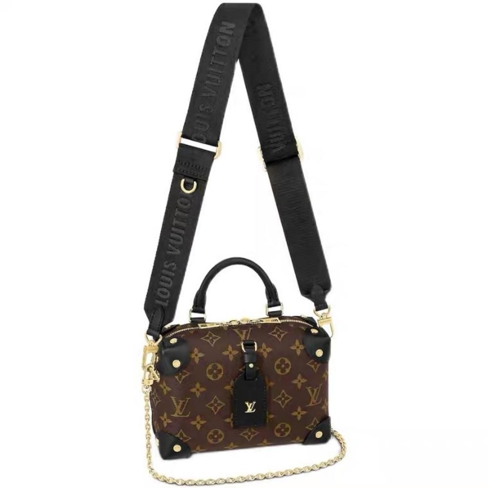 二手LV路易威登女包爆款新款Petite Malle老花鏈條單肩包手提包M45571-細節圖4