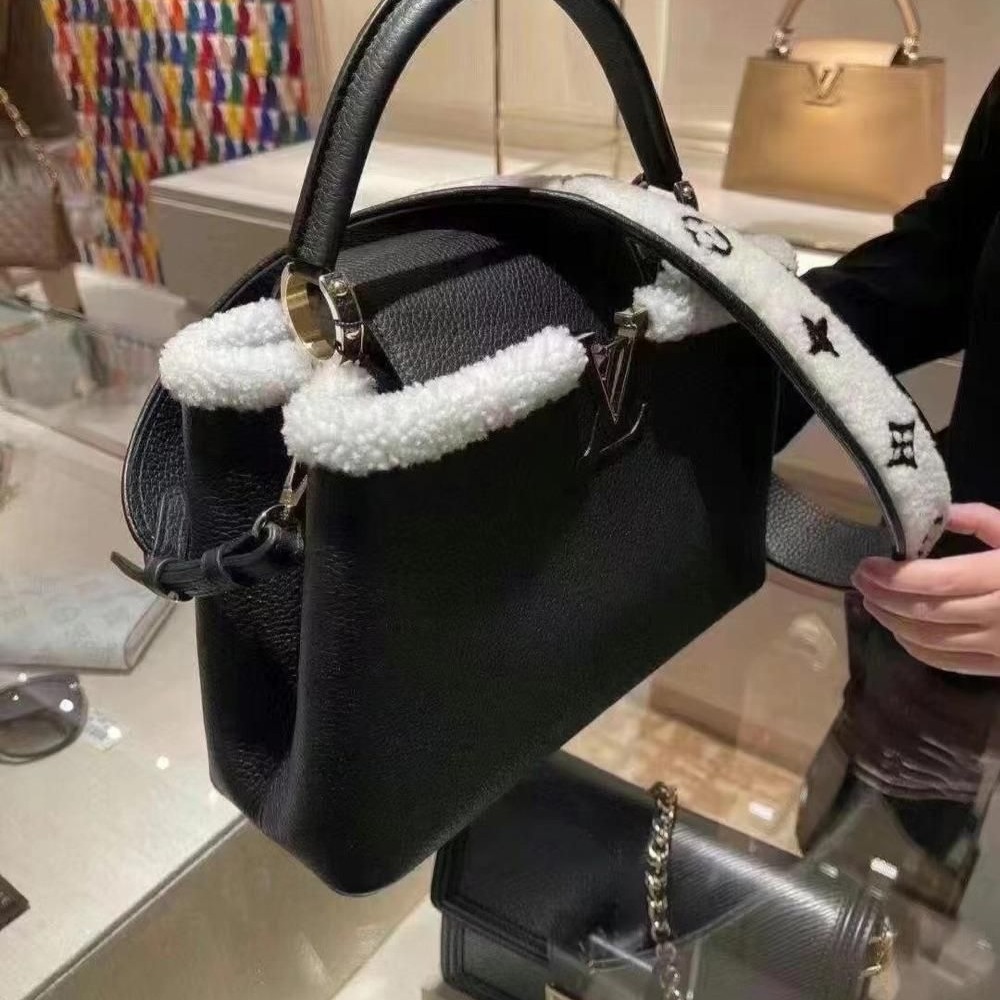 二手LV路易威登女包新款CAPUCINES BB 手袋帶肩帶手拎包斜挎包m59267-細節圖2