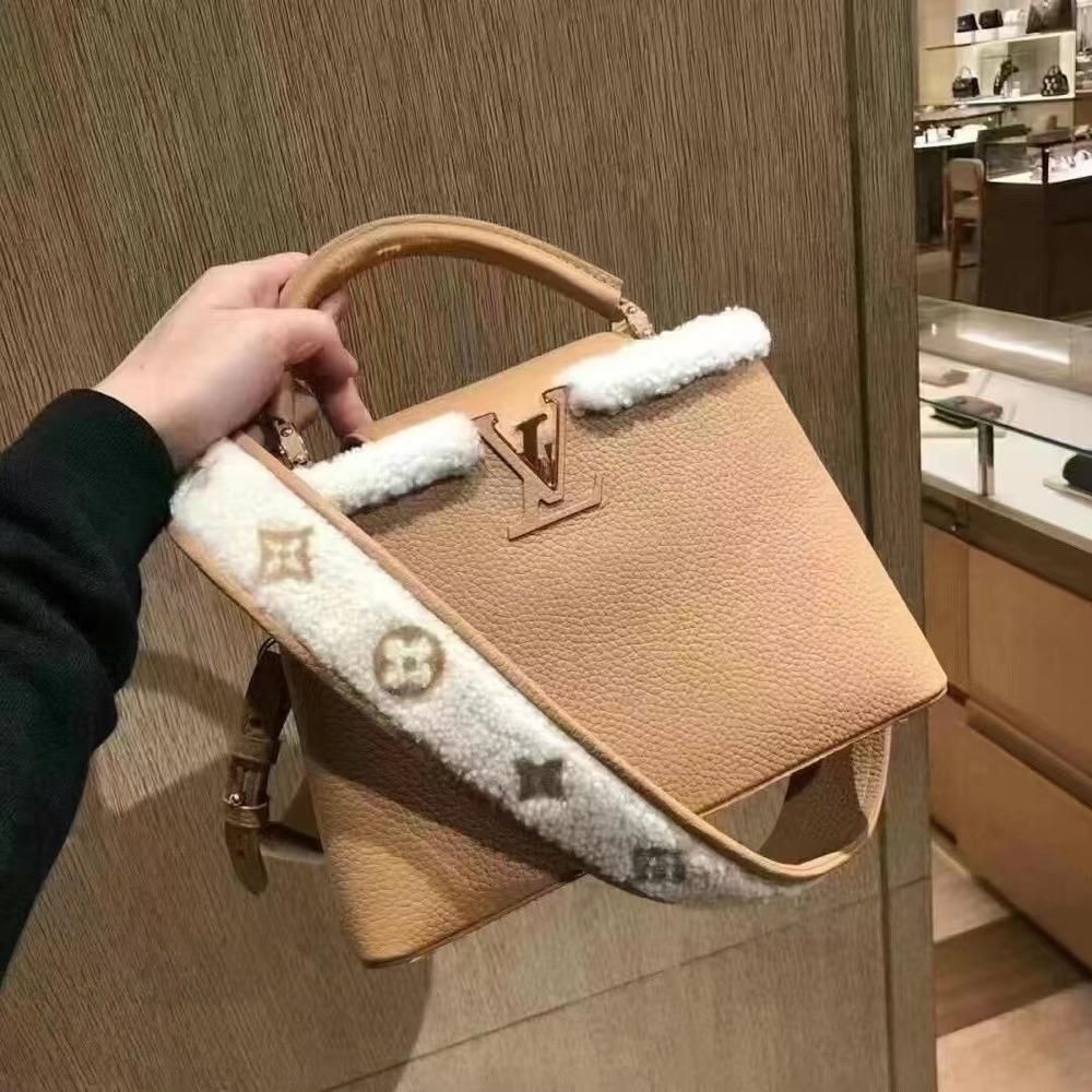 二手LV路易威登女包新款CAPUCINES BB 手袋帶肩帶手拎包斜挎包m59267-細節圖3