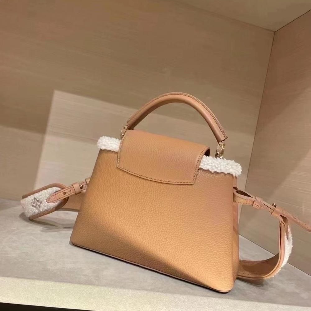 二手LV路易威登女包新款CAPUCINES BB 手袋帶肩帶手拎包斜挎包m59267-細節圖6