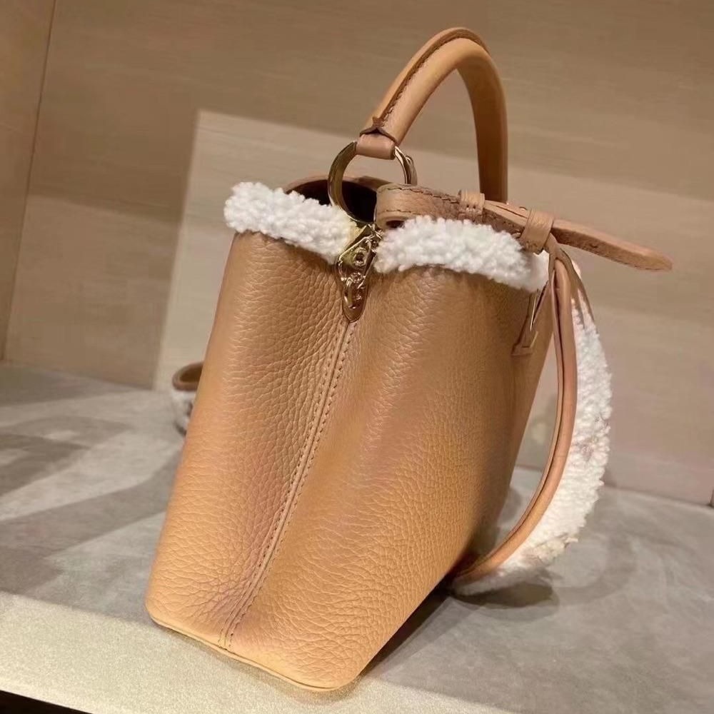 二手LV路易威登女包新款CAPUCINES BB 手袋帶肩帶手拎包斜挎包m59267-細節圖7