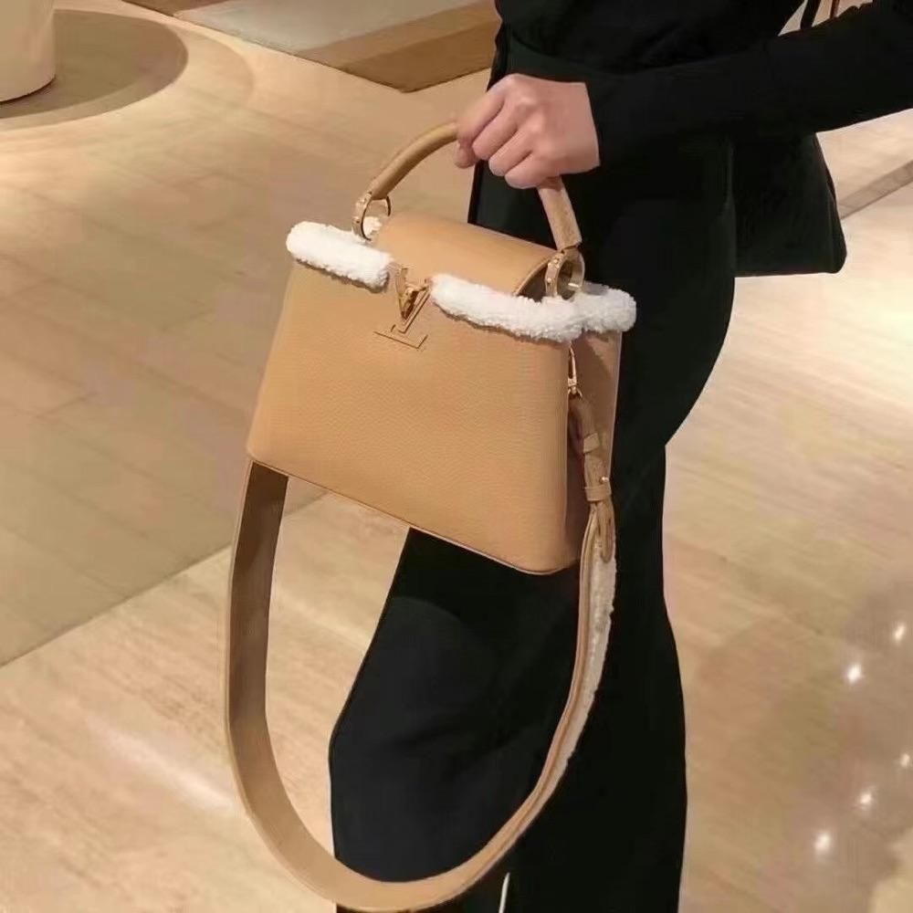 二手LV路易威登女包新款CAPUCINES BB 手袋帶肩帶手拎包斜挎包m59267-細節圖8