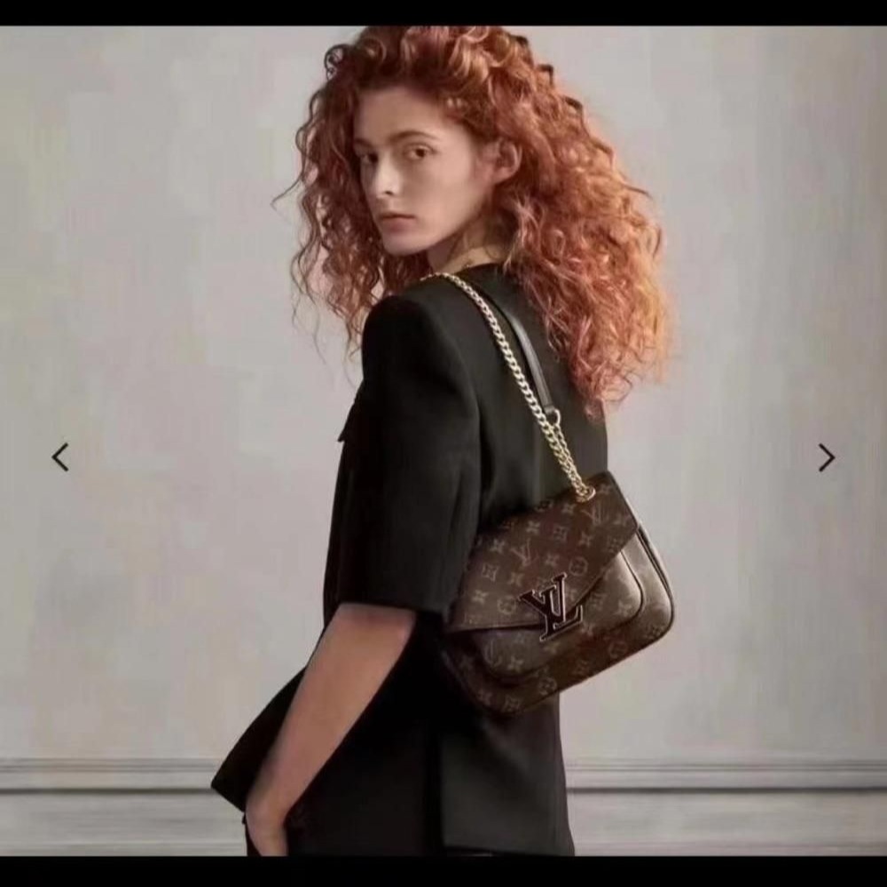 二手LV路易威登女包Passy 老花鏈條郵差包單肩包M45592爆款-細節圖7