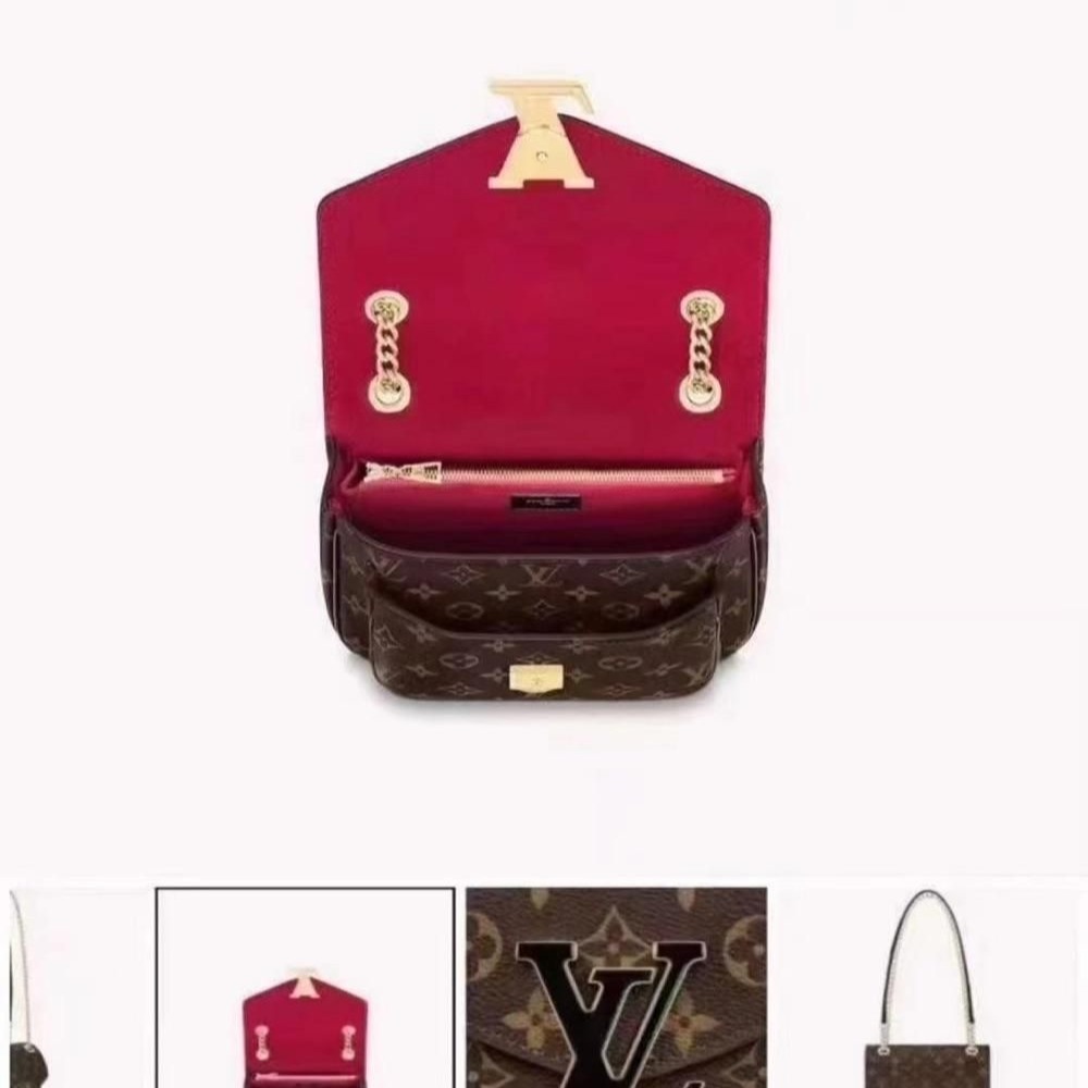 二手LV路易威登女包Passy 老花鏈條郵差包單肩包M45592爆款-細節圖8