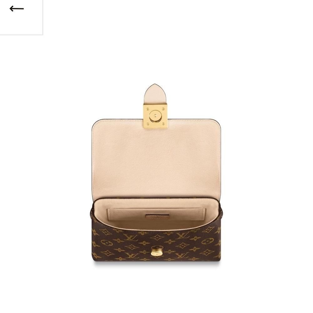 二手LV路易威登女包locky BB郵差包拼色老花鎖頭白色斜挎包M44141爆款-細節圖7