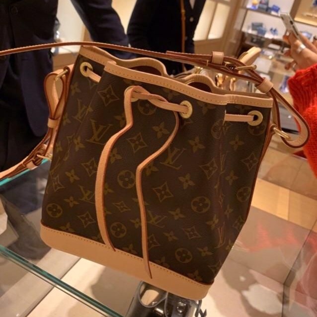 二手LV路易威登女包NOE BB老花水桶包單肩包斜挎包-細節圖3