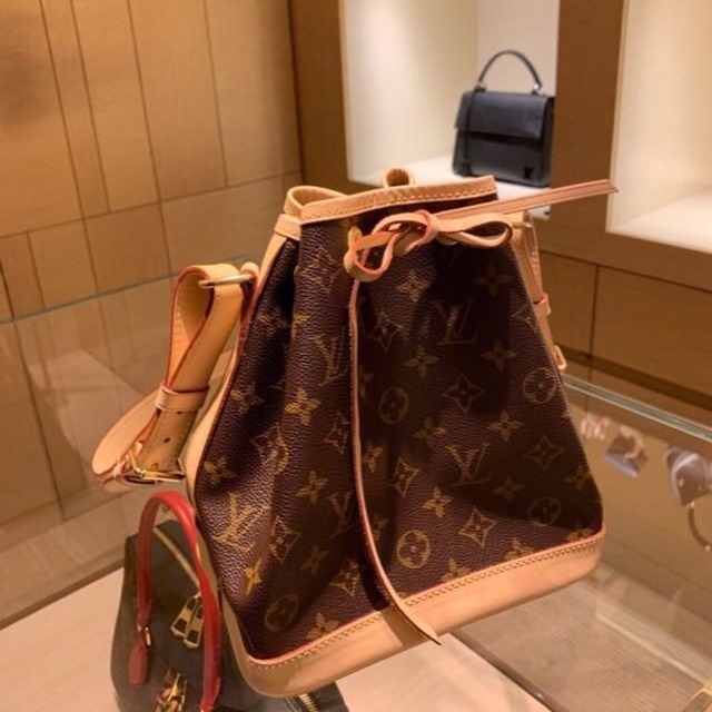 二手LV路易威登女包NOE BB老花水桶包單肩包斜挎包-細節圖4