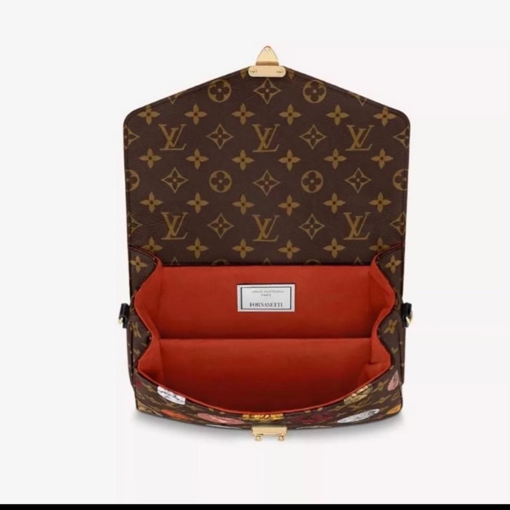 二手LV路易威登女包Pochette彩色浮雕印花斜挎單肩包郵差包M59257爆款-細節圖3