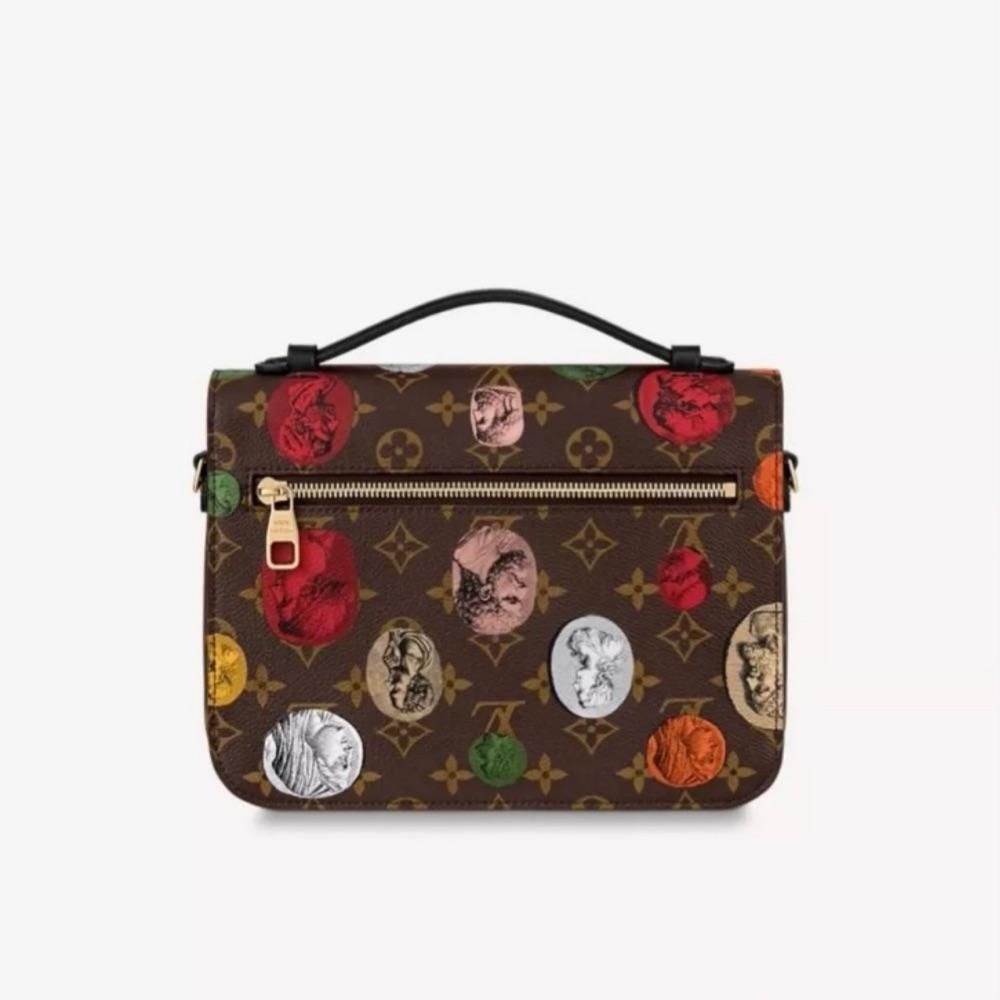 二手LV路易威登女包Pochette彩色浮雕印花斜挎單肩包郵差包M59257爆款-細節圖4