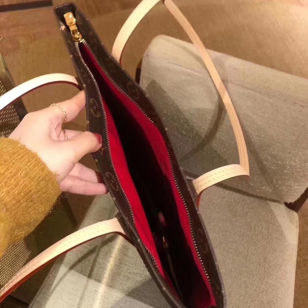 二手LV路易威登女包爆款春夏新款老花單肩子母包購物袋M45199-細節圖4