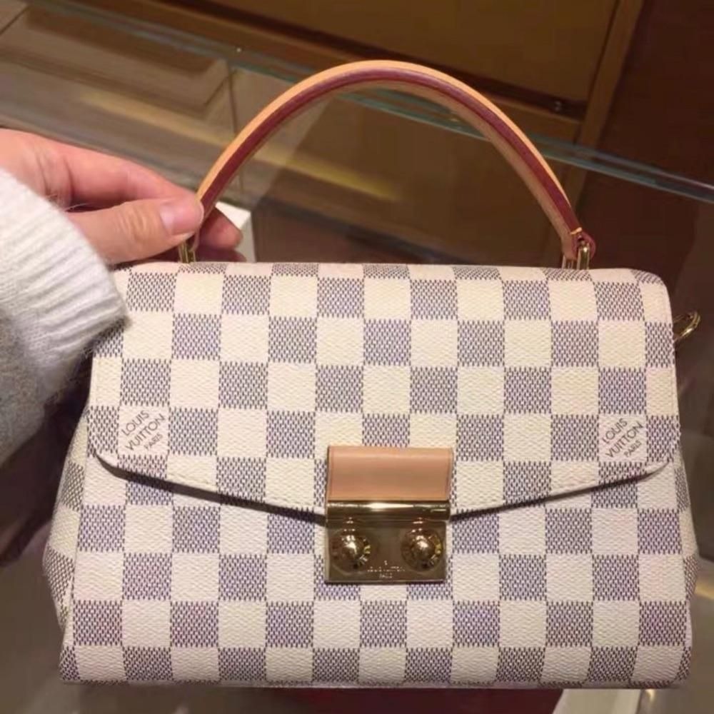 二手LV路易威登女包新品CROISETTE棋盤格郵差包斜挎單肩N41581-細節圖4