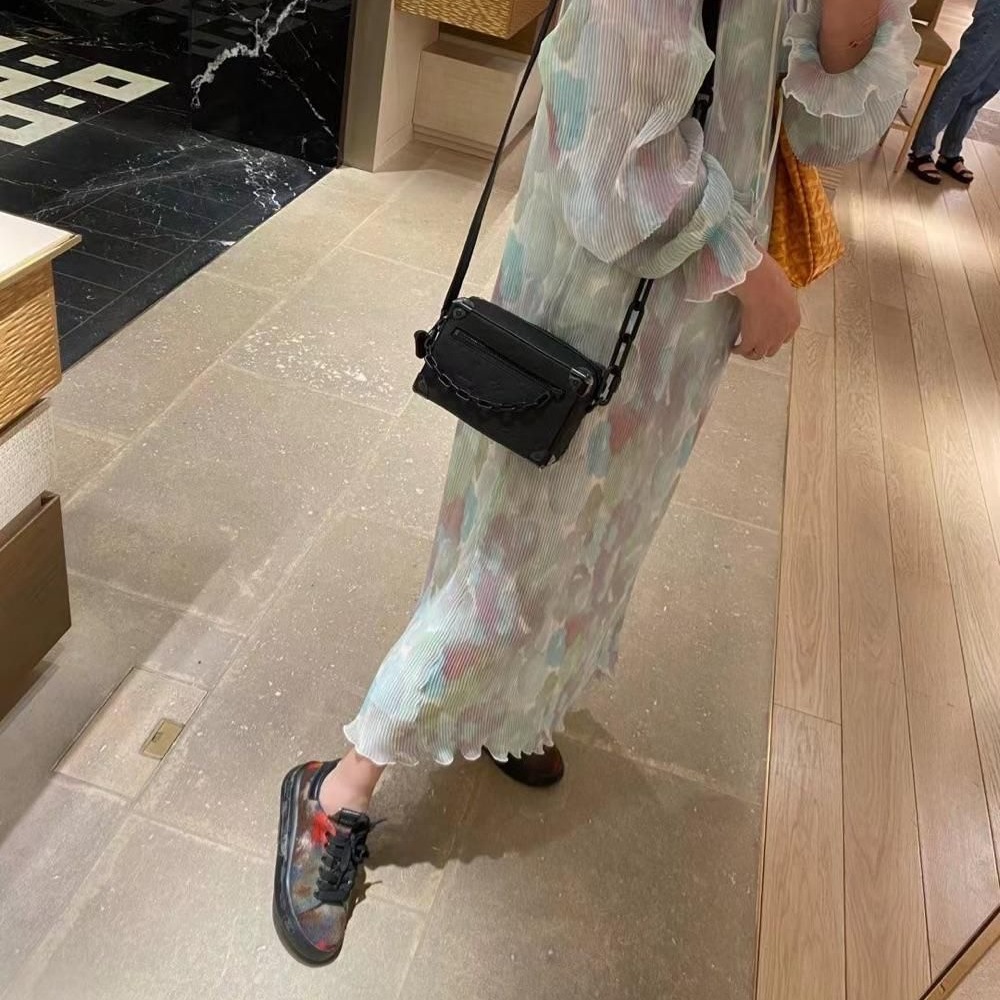 二手LV路易威登女包新款MINI TRUNK黑色老花小箱包鏈條包手提包M44735-細節圖5