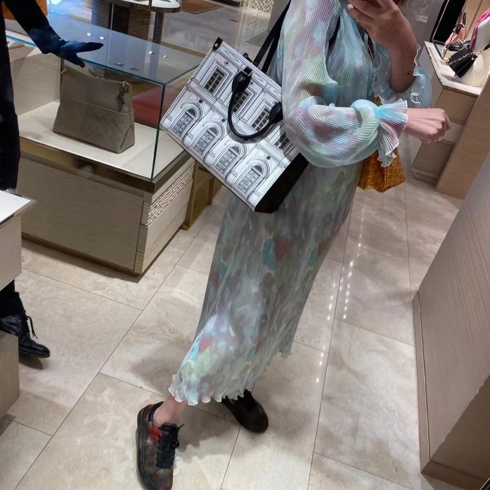 二手LV路易威登女包爆款建築藍圖ON THE GO手提包托特包購物袋M59264-細節圖4