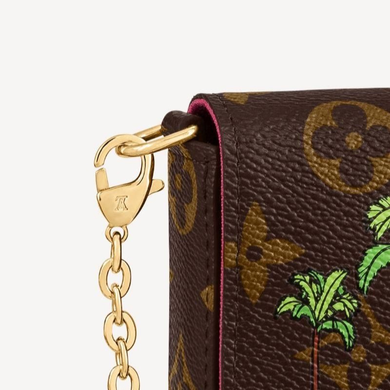 二手LV 聖誕款女包老花吉祥物小熊三合一鏈條單肩腋下包M80859-細節圖6