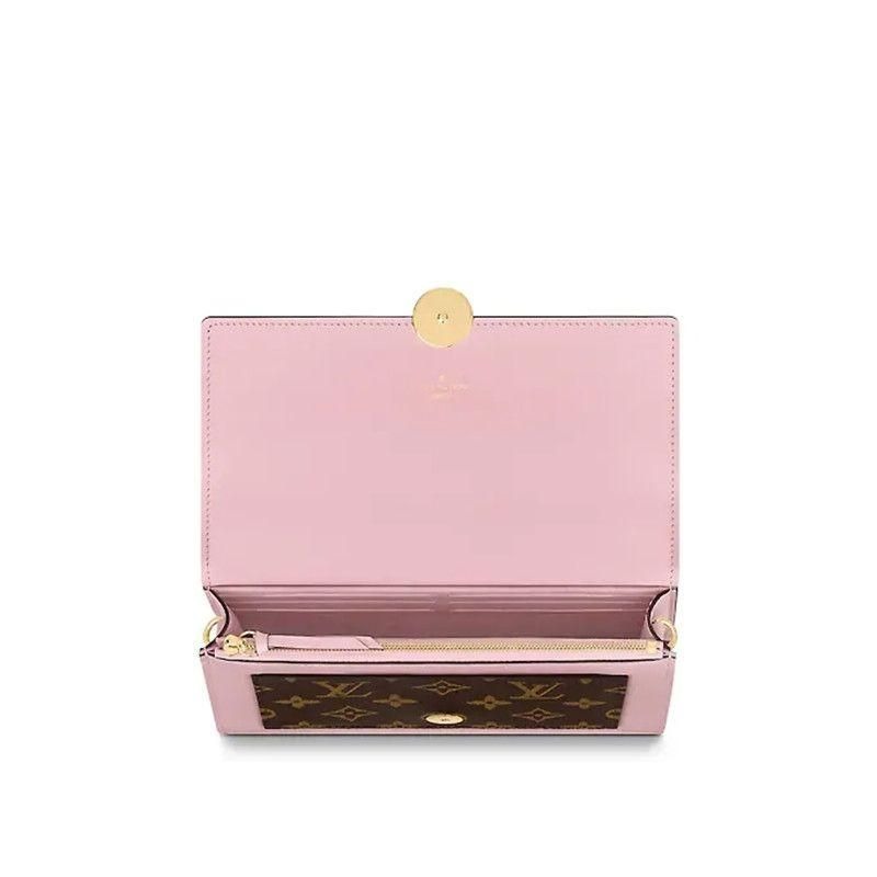 二手LV Flore老花粉色花朵包 鏈條包 單肩包 斜挎包 M67405-細節圖7