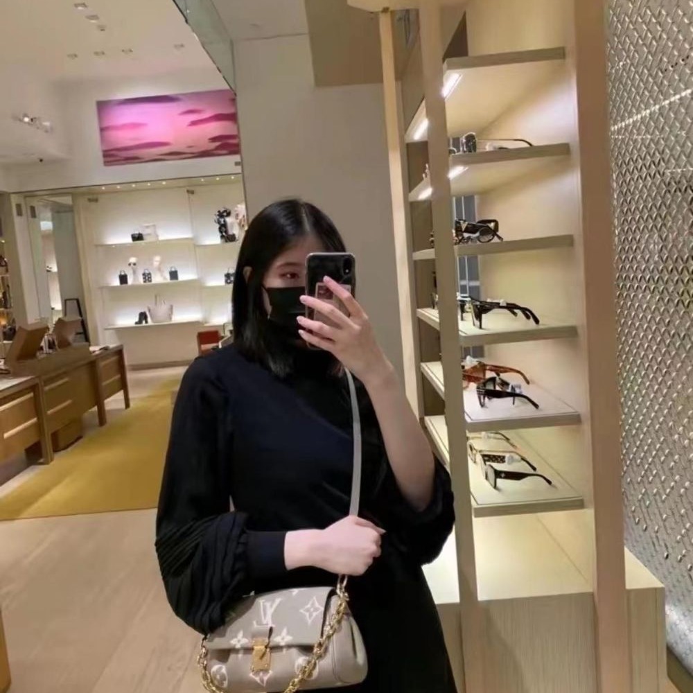 二手LV Favorite大象灰色手袋粒面牛皮 女款鏈條單肩包 M45836-細節圖4