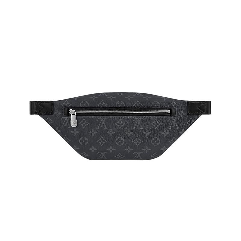 二手LV/路易威登22秋冬新款男士黑灰色帆布老花/黑色牛皮混紡斜挎腰包-細節圖4