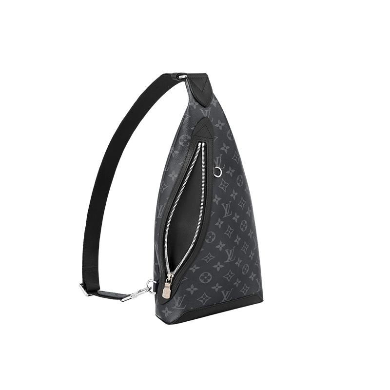 二手LV/路易威登23新款Duo男士黑色交織字母帆布配皮斜挎包-細節圖5