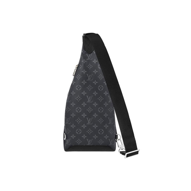 二手LV/路易威登23新款Duo男士黑色交織字母帆布配皮斜挎包-細節圖6