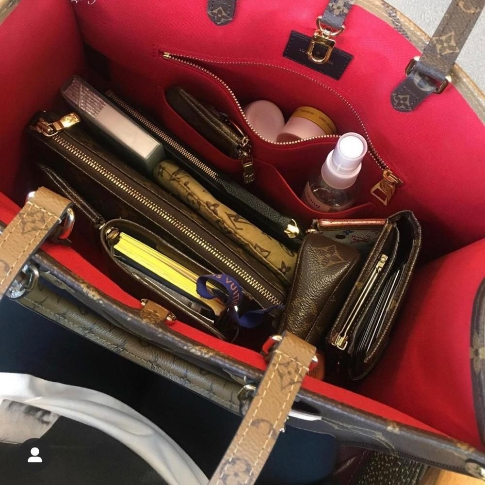 二手99新LV路易威登大號tote onthego 小號 大號 老花 手提包 單肩包-細節圖3