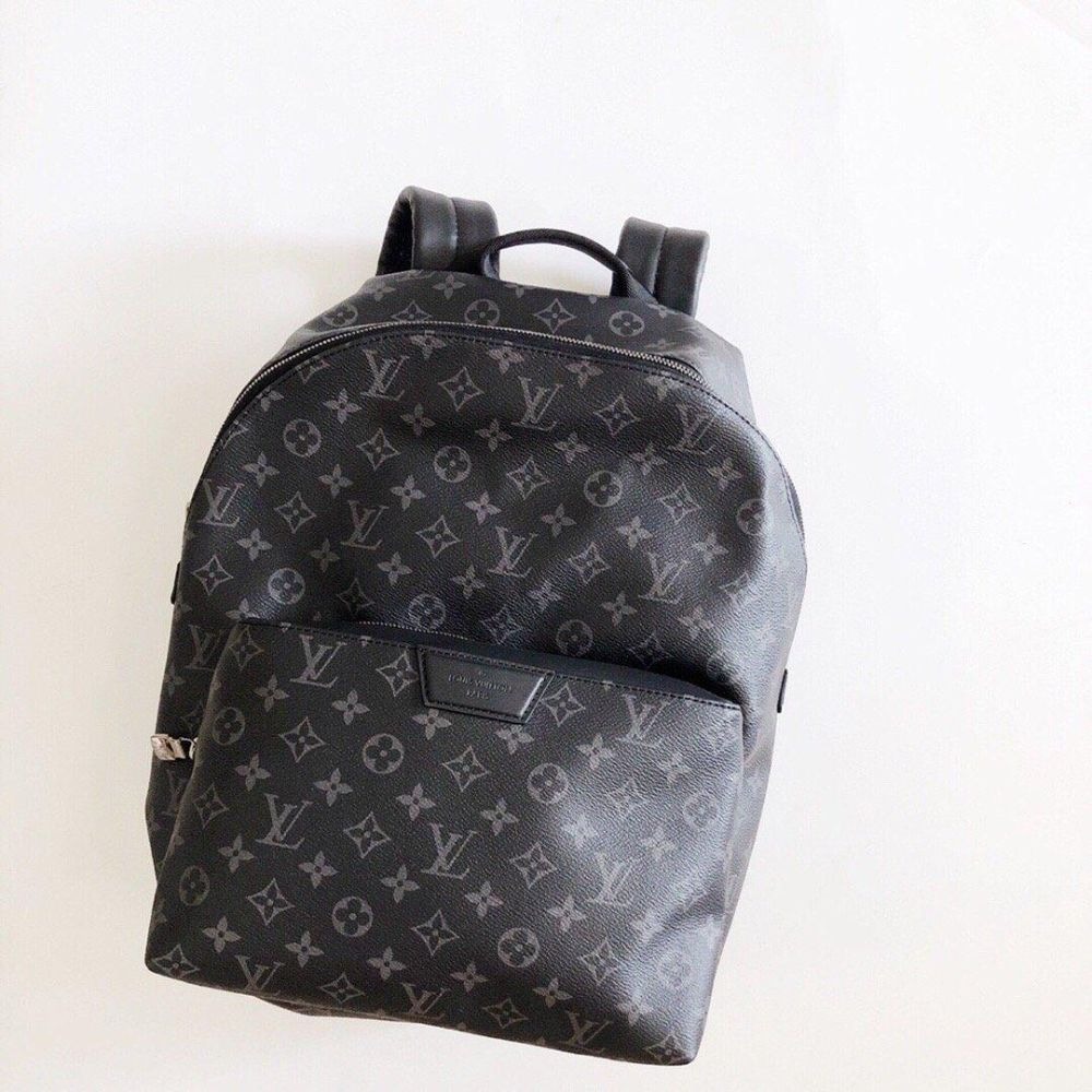 二手99全新LV路易威登男士discovery黑老花阿波羅雙肩包背包M43186-細節圖2