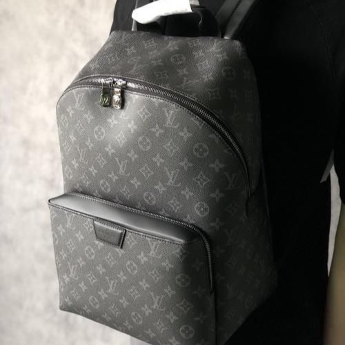 二手99全新LV路易威登男士discovery黑老花阿波羅雙肩包背包M43186-細節圖7