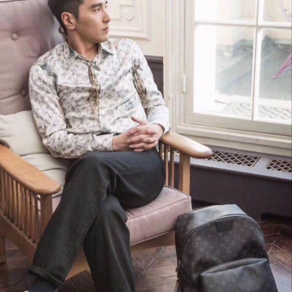 二手99全新LV路易威登男士discovery黑老花阿波羅雙肩包背包M43186-細節圖9