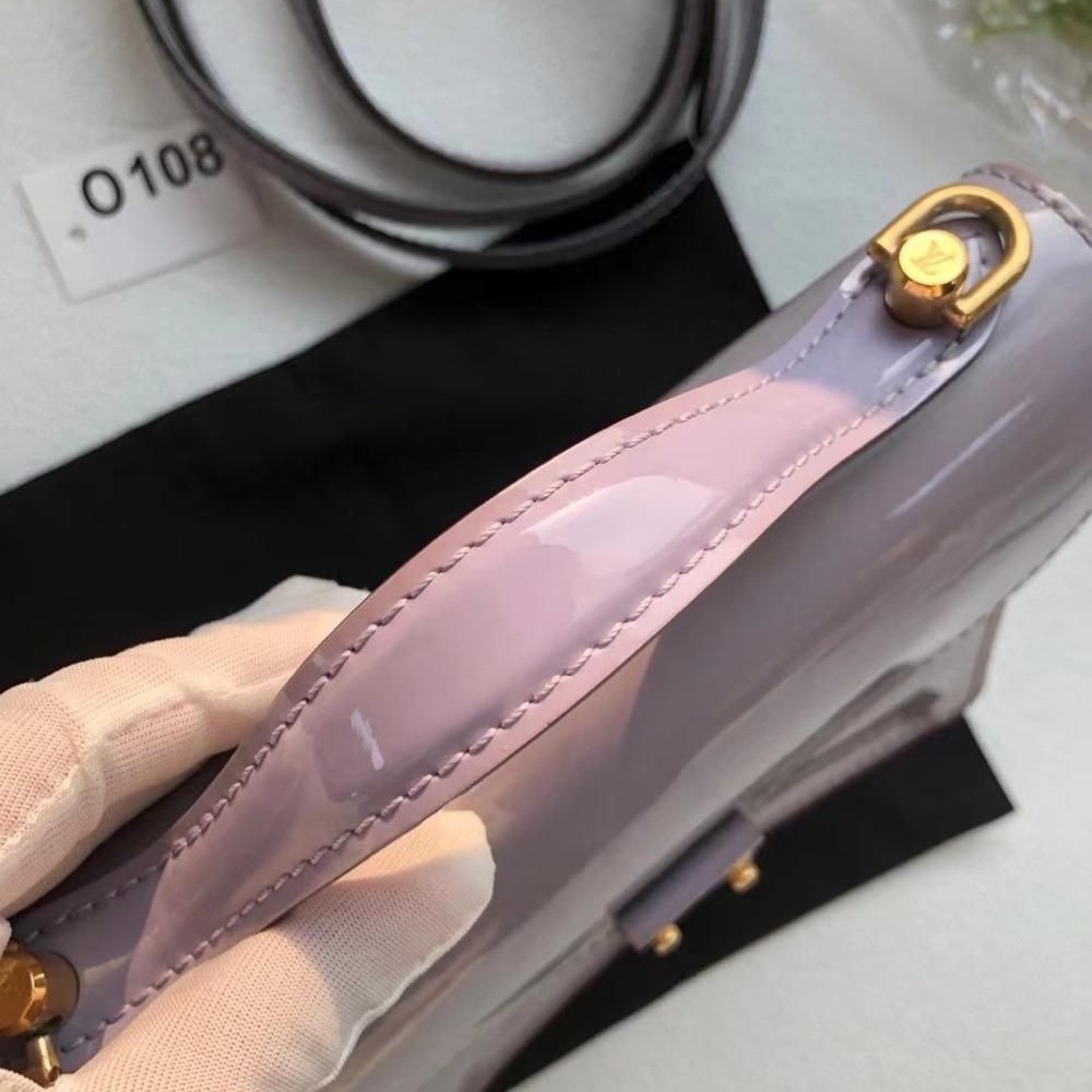 【二手99新】LV路易威登漆皮紫色翻蓋包O018-細節圖5