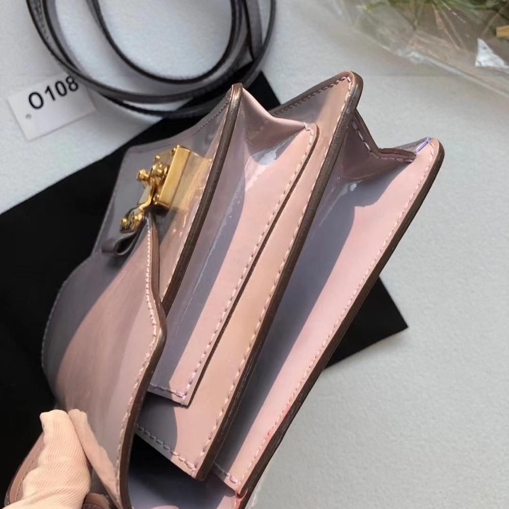 【二手99新】LV路易威登漆皮紫色翻蓋包O018-細節圖6