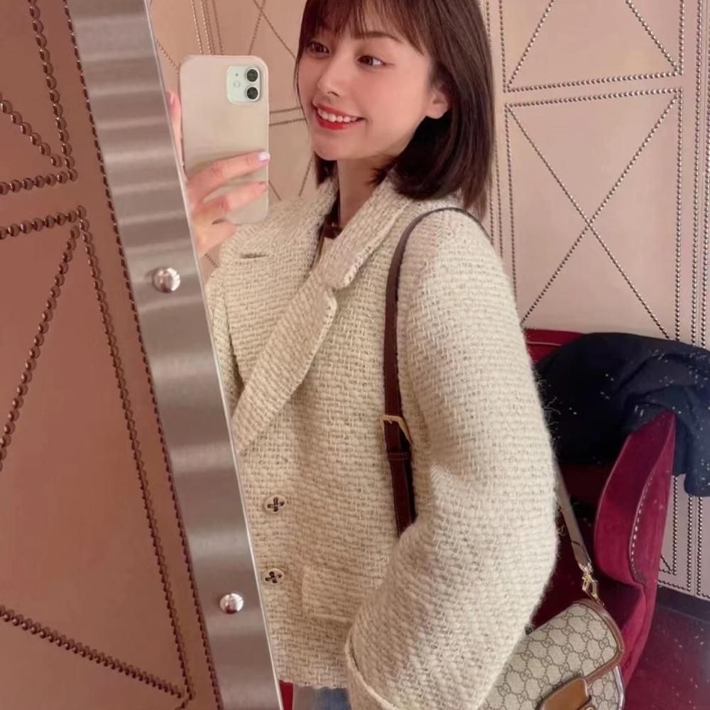 二手99新Gucci mini1955 新款老花馬鞍包馬銜扣兩個肩帶斜挎女包-細節圖4