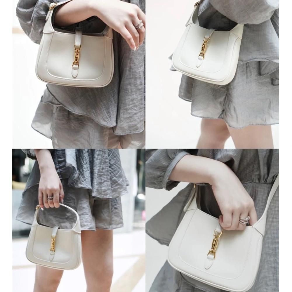 二手99新GUCCI 古馳經典新款1961迷你Jackie單肩包斜挎包腋下包-細節圖8