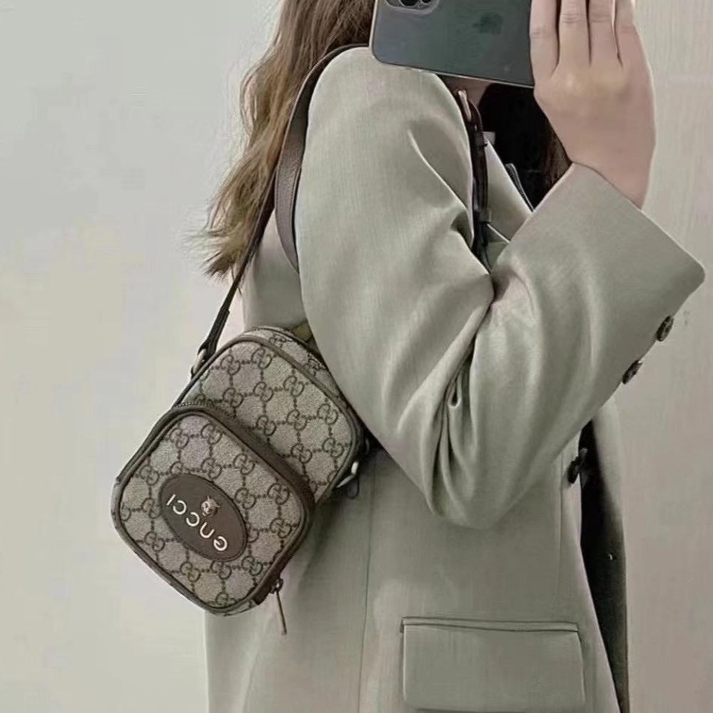 二手99新Gucci mini老花虎頭相機包 新款爆款性價比高-細節圖4
