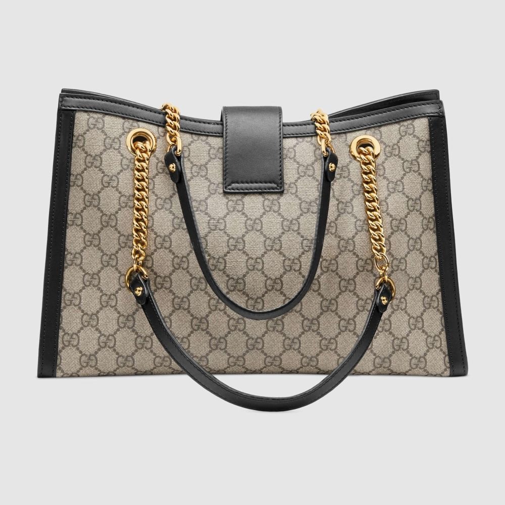 二手99新Gucci古馳女包米色/烏木色Padlock 中號GG手提單肩包479197-細節圖5