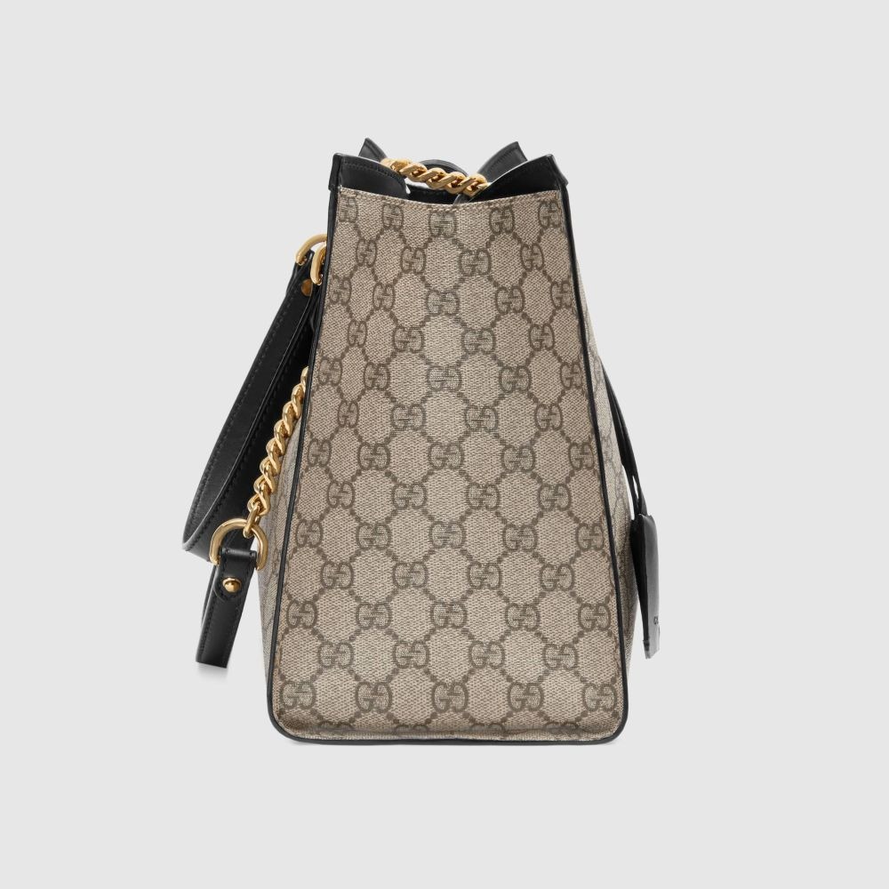 二手99新Gucci古馳女包米色/烏木色Padlock 中號GG手提單肩包479197-細節圖9