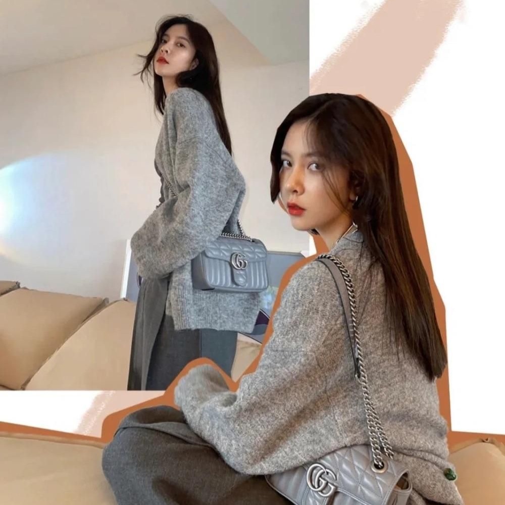 二手99GUCCI/古馳22早春新款GG Marmont系列女士迷你小號斜挎單肩鏈條包-細節圖9