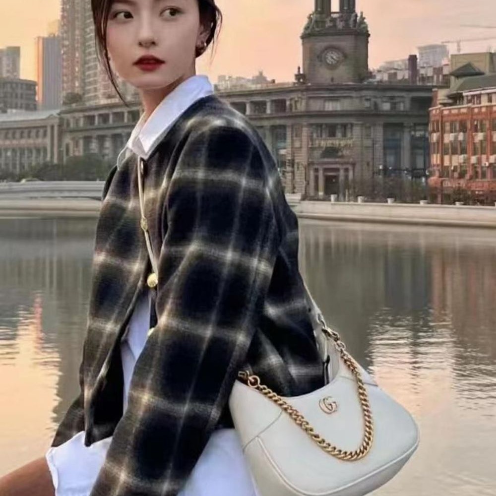 二手99新GUCCI古馳23春夏新款Aphrodite女士小號皮革單肩包腋下包多款-細節圖7