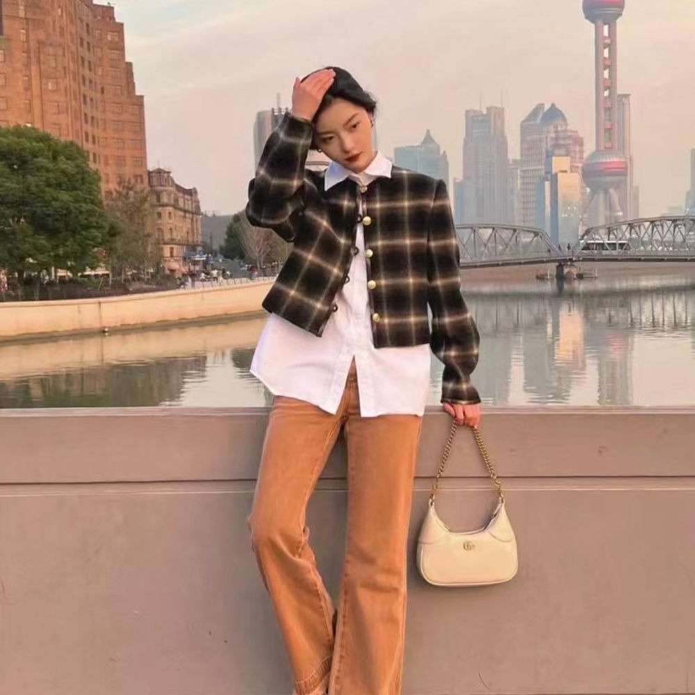 二手99新GUCCI古馳23春夏新款Aphrodite女士小號皮革單肩包腋下包多款-細節圖8