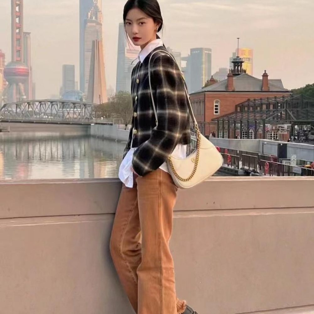 二手99新GUCCI古馳23春夏新款Aphrodite女士小號皮革單肩包腋下包多款-細節圖9