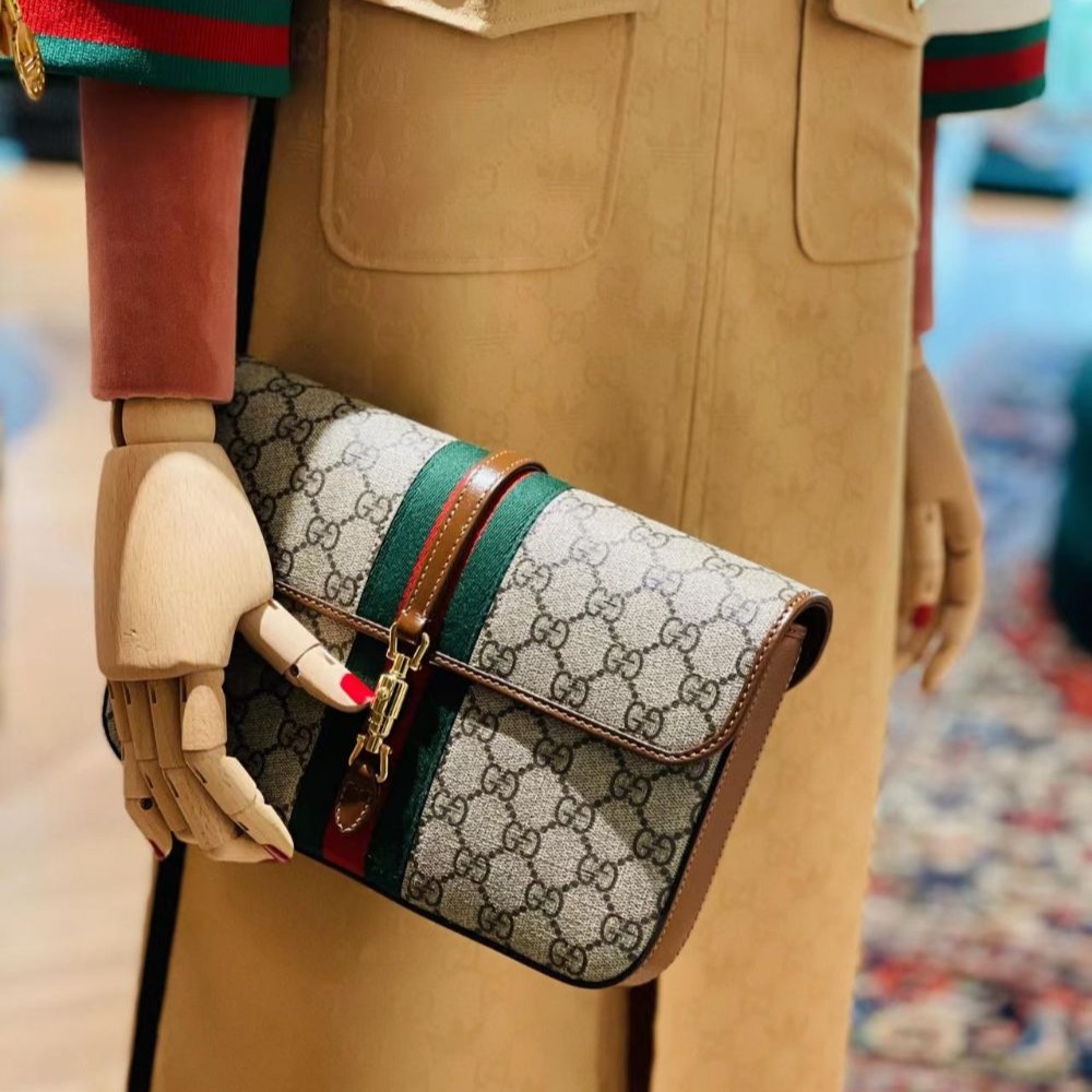 二手99新Gucci古馳女包Jackie 1961系列腰包手拿包斜挎胸包699930-細節圖3