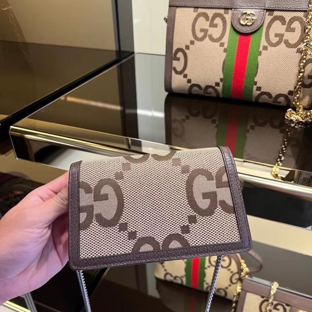 二手99新GUCCI古馳22新款Dionysus酒神系列雙G圖案鏈條包錢包單肩斜挎包-細節圖3